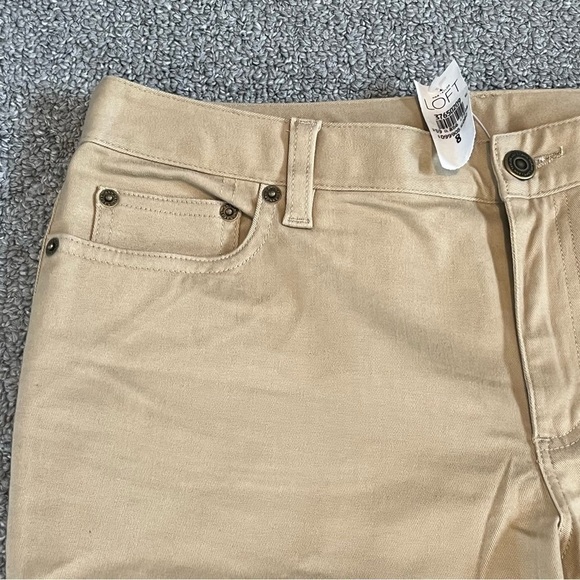 Ann Taylor Loft Pants Womens 8 Tan Stretch Wide Leg Trouser Pockets New - Picture 4 of 9